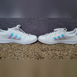 Adidas iridescent grand court women's sneaker